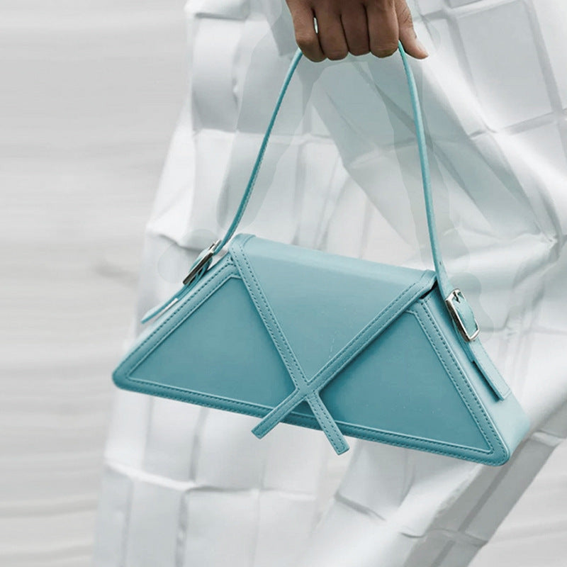 Panelled Trapezoid Underarm Bag Women High Quality Shoulder Bag Leather Luxury - XNOIR