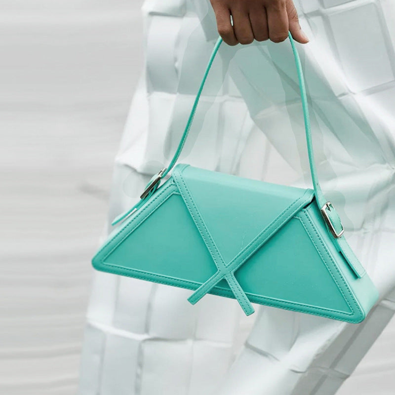 Panelled Trapezoid Underarm Bag Women High Quality Shoulder Bag Leather Luxury - XNOIR