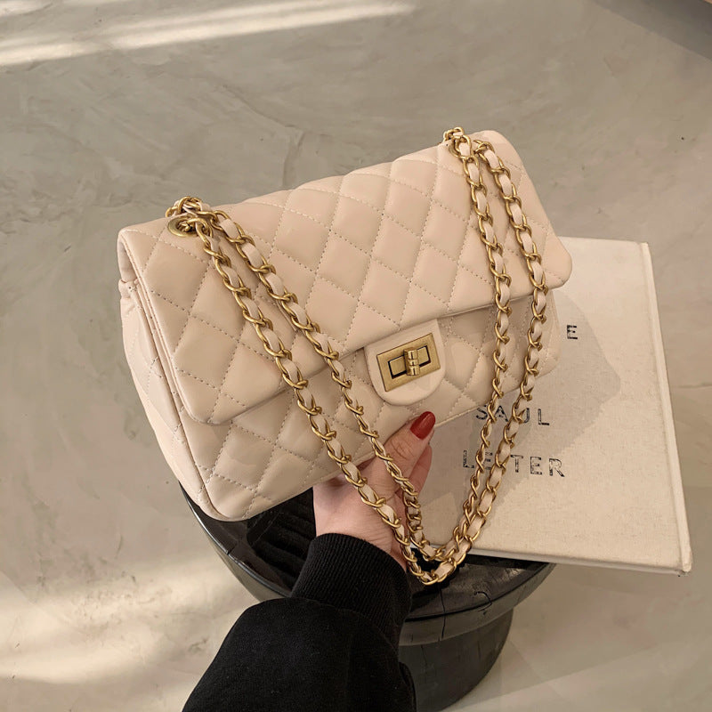 Luxury Diamond Lattice Shoulder Women Bag Elegant Black - XNOIR