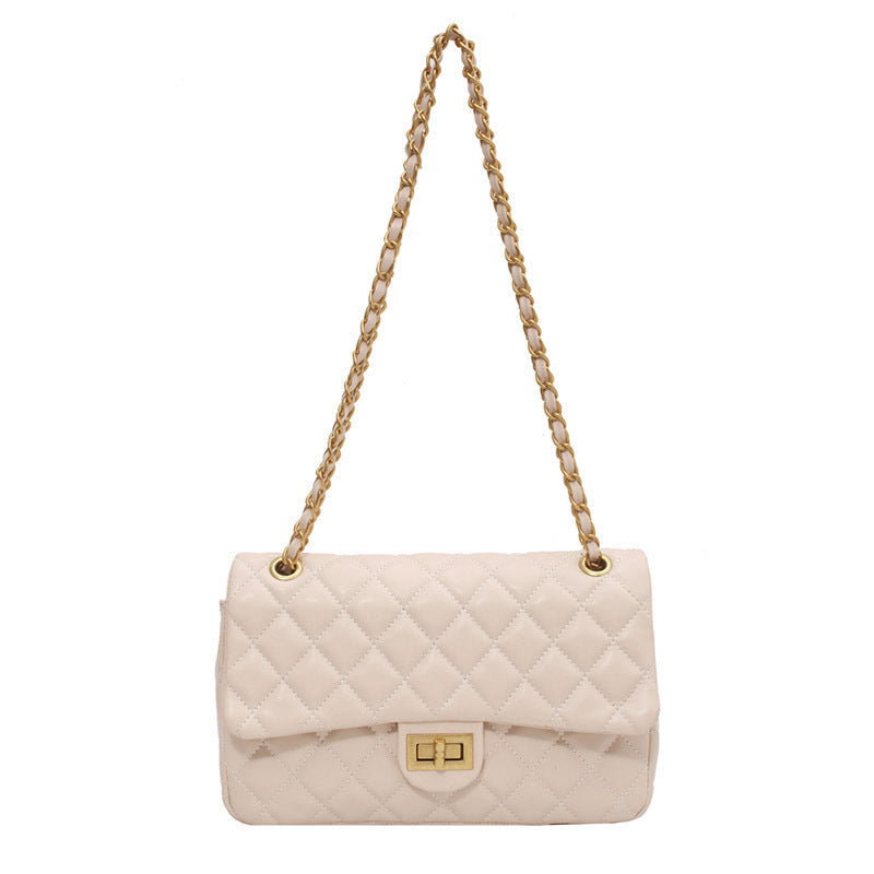 Luxury Diamond Lattice Shoulder Women Bag Elegant Black - XNOIR