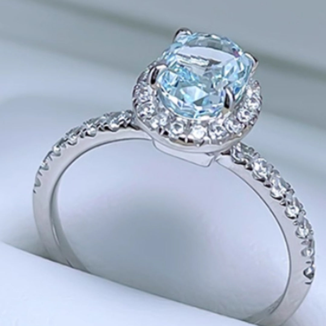 Fresh Navy Blue Treasure Ring, Light Luxury And Niche - XNOIR