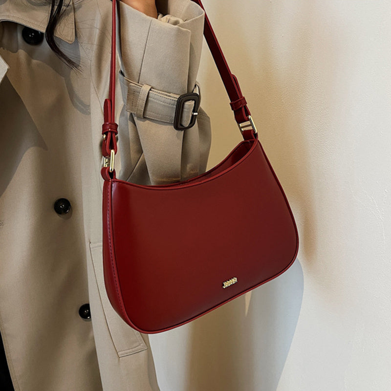 Red Underarm Shoulder Leather Crossbody Bag Luxury Designer Handbag - XNOIR