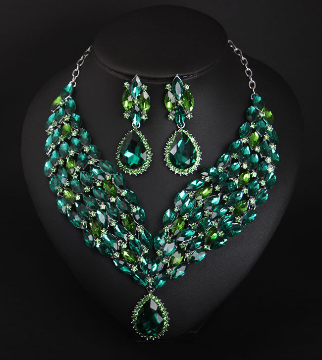 Crystal African Necklace Earring Set - XNOIR