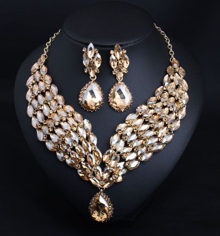 Crystal African Necklace Earring Set - XNOIR