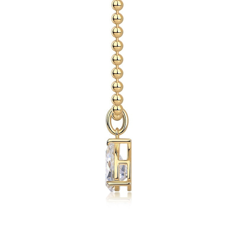 Wish Light - A Fashionable And Trendy Diamond Jewelry Necklace Pendant Set With Pear-shaped Moissanite S925 Sterling Silver And Gold Plating - XNOIR