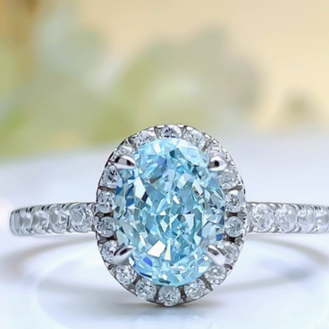 Fresh Navy Blue Treasure Ring, Light Luxury And Niche - XNOIR