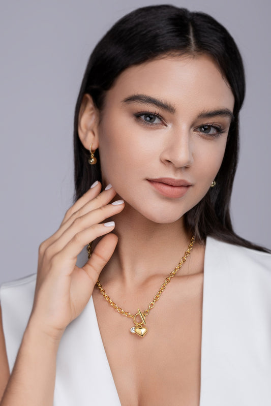 Meteor Wish - A Fashionable And Trendy Necklace Pendant Diamond Jewelry Necklace Set With 1-carat Moissanite S925 Sterling Silver And Gold Plating - XNOIR