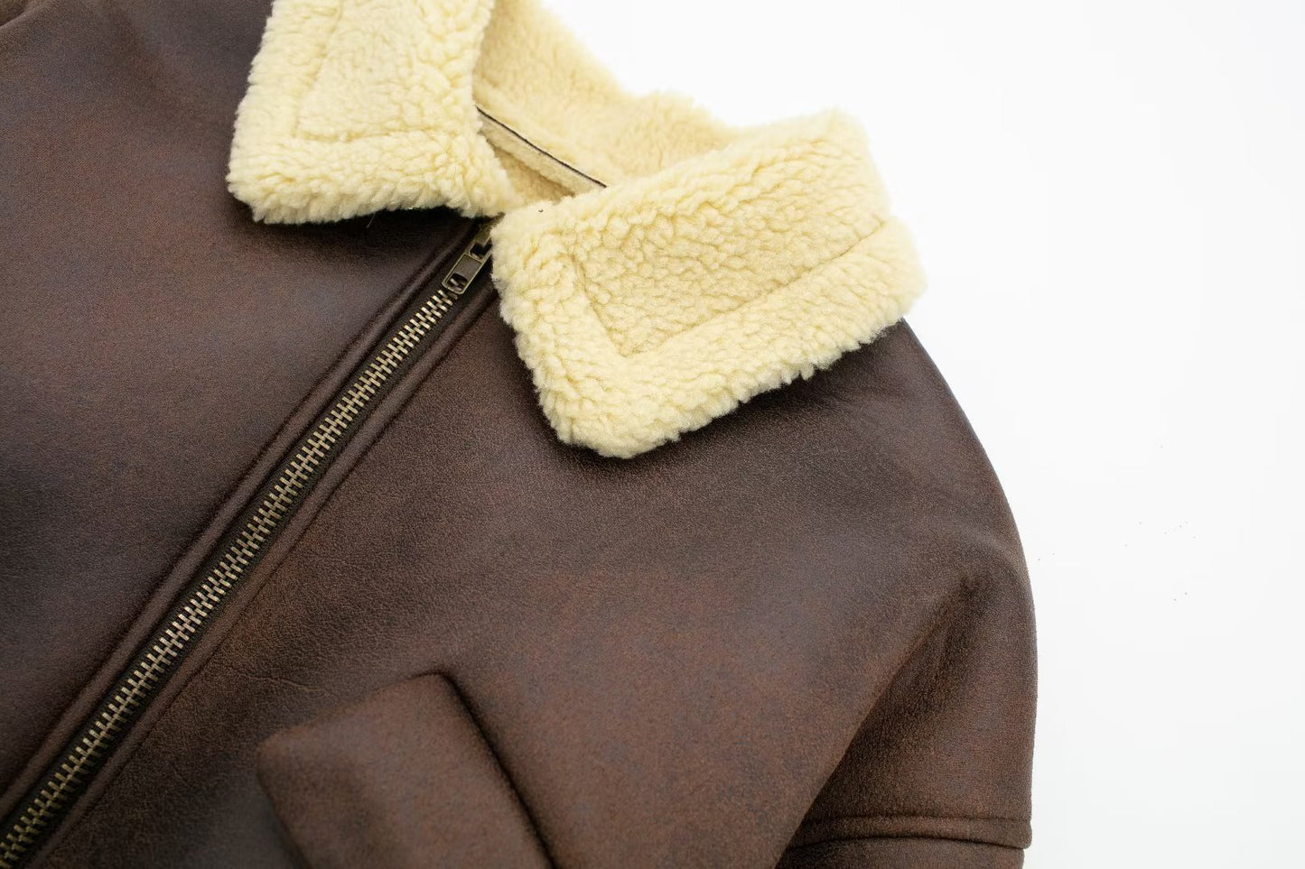All-match Lapel Long Sleeve Zipper Double-sided Flight Jacket