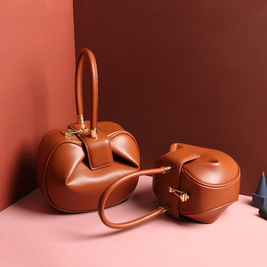 Leather handbags fashion dumplings handbag - XNOIR