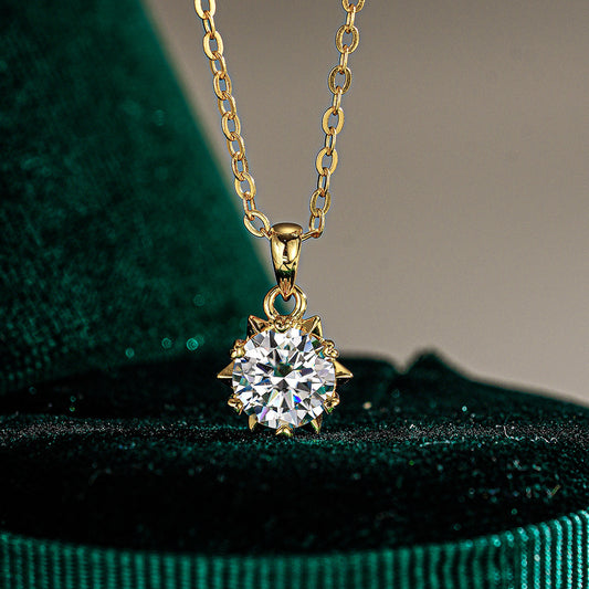 925 Sterling Silver Pendant Moissanite Necklace For Women - XNOIR