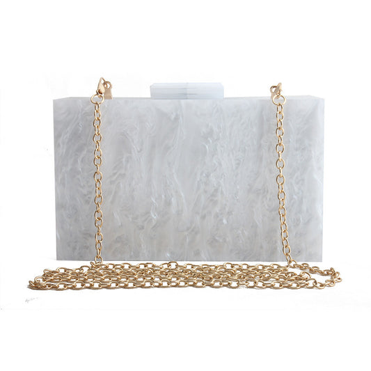 Marble Pattern Acrylic Bag Luxury Handbags - XNOIR