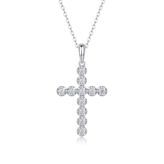 Entrust Diamond Pendant Necklace Set With Mosan Diamond Silver Ornaments - XNOIR