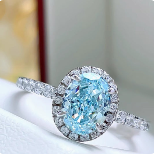 Fresh Navy Blue Treasure Ring, Light Luxury And Niche - XNOIR
